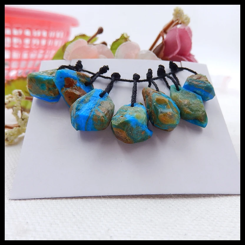 Natural Blue Opal Pendant Bead Lot, Natural Stone for Necklace, DIY