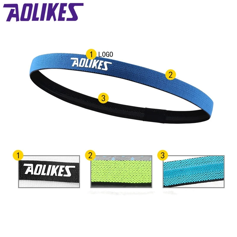 AOLIKES 1 Pcs Nylon Elastic Head Sweatband Non-slip For Men Women Yoga Hair Bands Running Sweat Bands Fitness Headband Wholesale