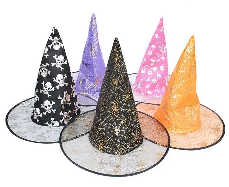 New Colorful Halloween Costumes decoration Hallowmas Party Props All Saints'Day Cool Witches Wizard Hats hat Cup factory price