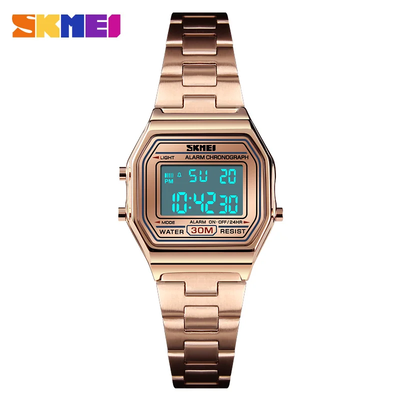 Led Women Watches Business Electronic Chronograph Ladies Watches Digital Wristwatches Female Clock Relojes Mujer 2018 SKMEI