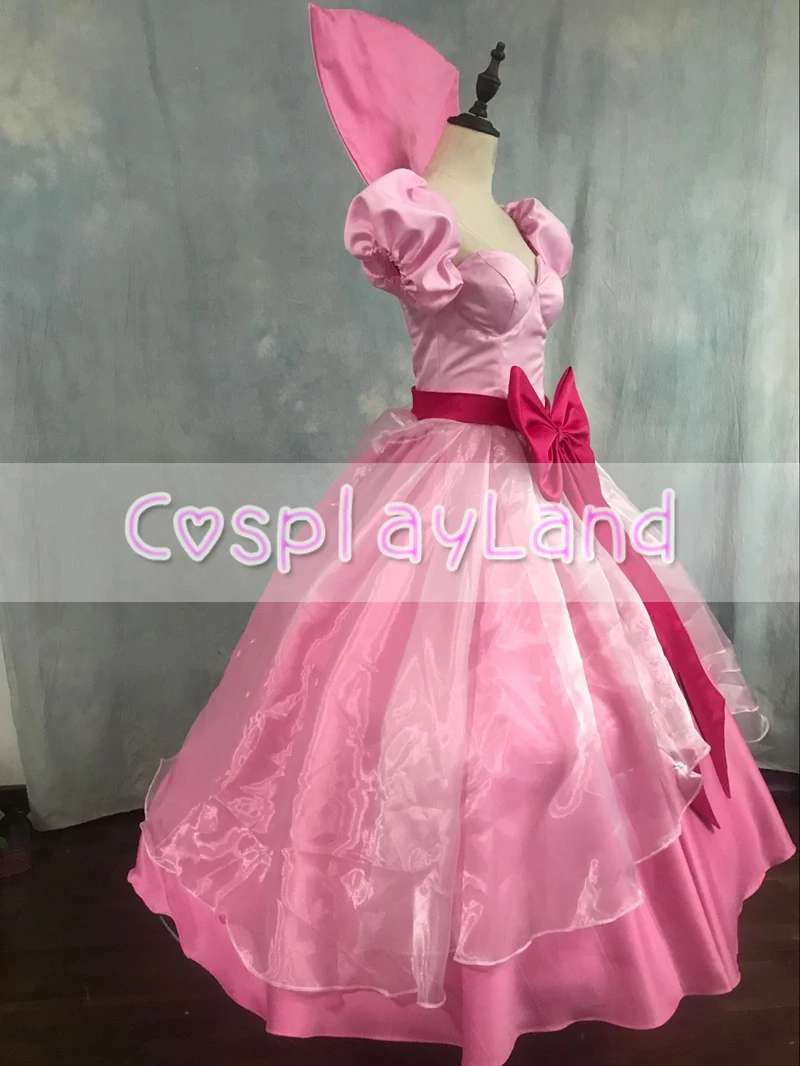 Princess Dress Adult Women Lottie Charlotte Cosplay Costume Halloween Pink Ball Gown Birthday Party Dress