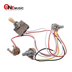 3-way Toggle Switch + 500k Pots + Wiring Harness for LP 2 Humbucker Guitar