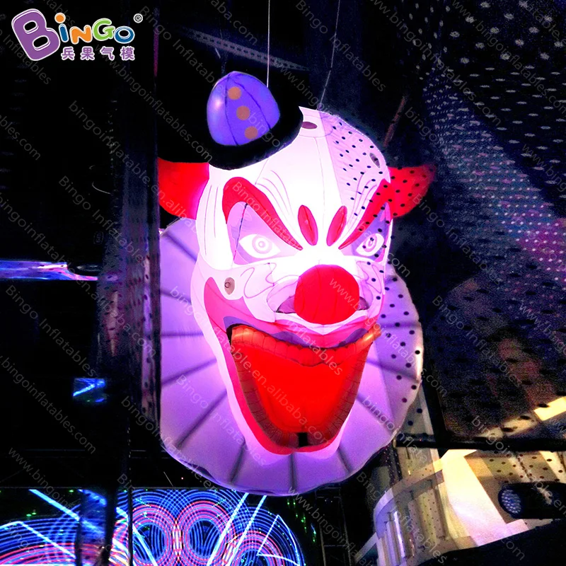 Inflatable Toys 8.5 feet tall giant inflatable halloween clown mask 2.6 meters high inflatable halloween clown with LEDs toys