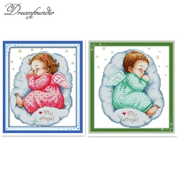 A sleep angel baby cross stitch kits people 14ct 11ct embroidery sewing patterns kit DIY handmade needlework decor plus