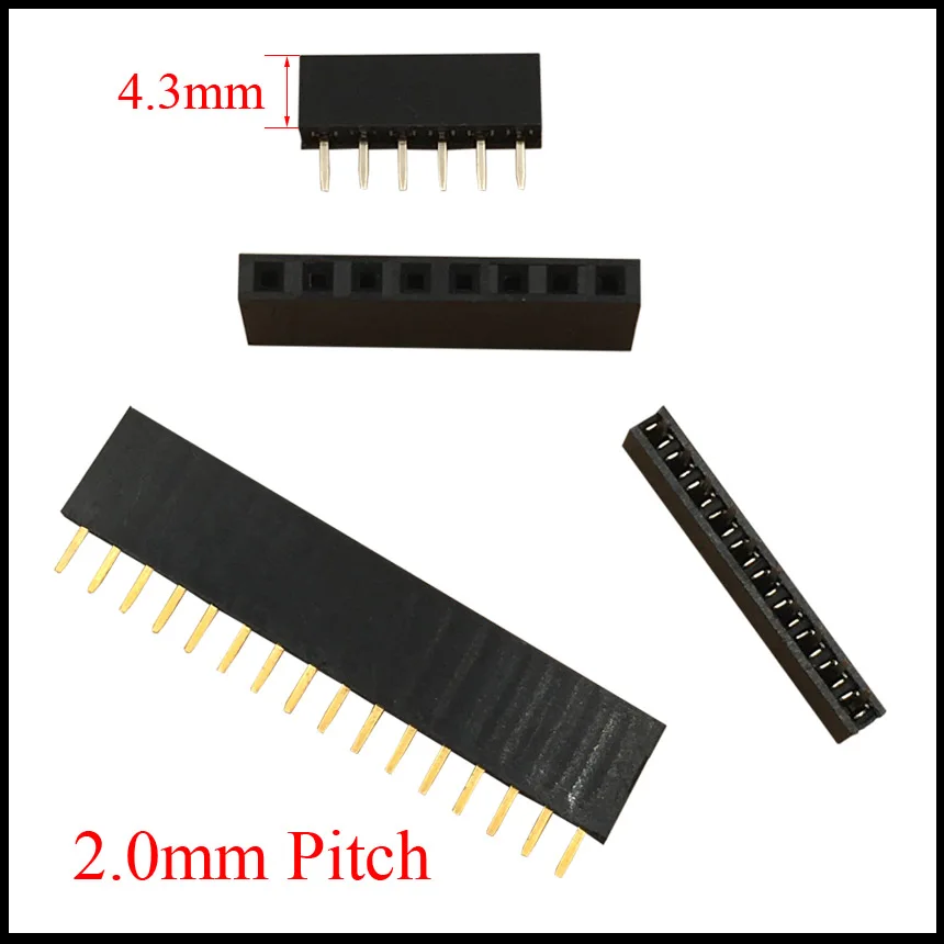 1*2 1x2 1*3 1x3 1*4 1x4 Pin 2P 3P 4P 2.0mm Pitch Space 4.3mm Height Female Connector Single Row Straight Pin Header Strip