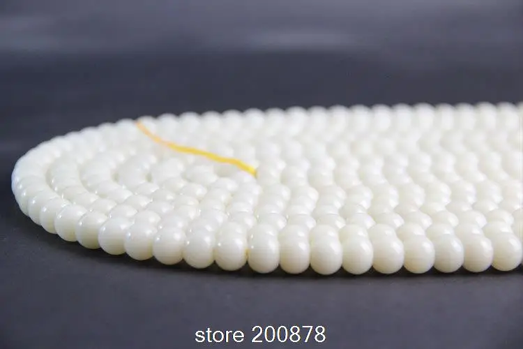 Natural White Bodhi Apple Beads for making Mala Bracelets Necklace 8x6mm talipot palm Bodhi Beads Beads 108+6beads lot