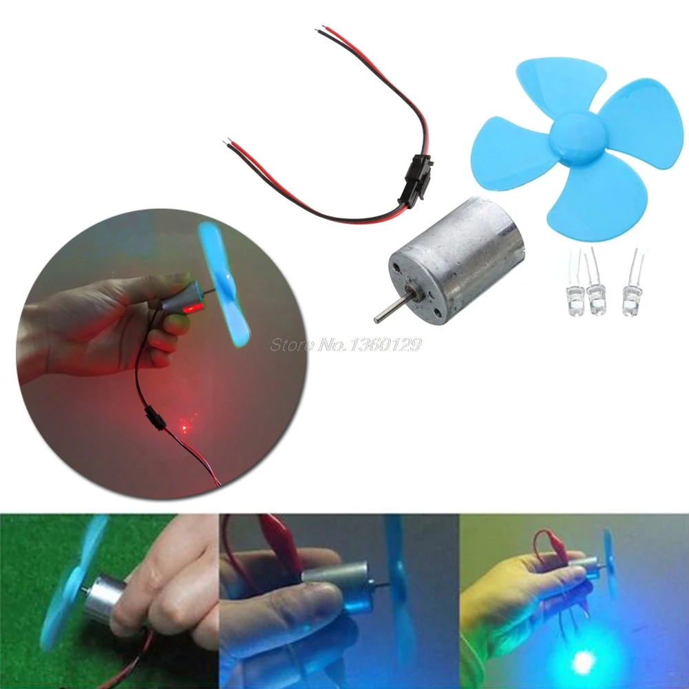 Micro Wind Turbinen Generator Mini Motor Mit Klingen LED DIY Kit Großhandel & DropShip
