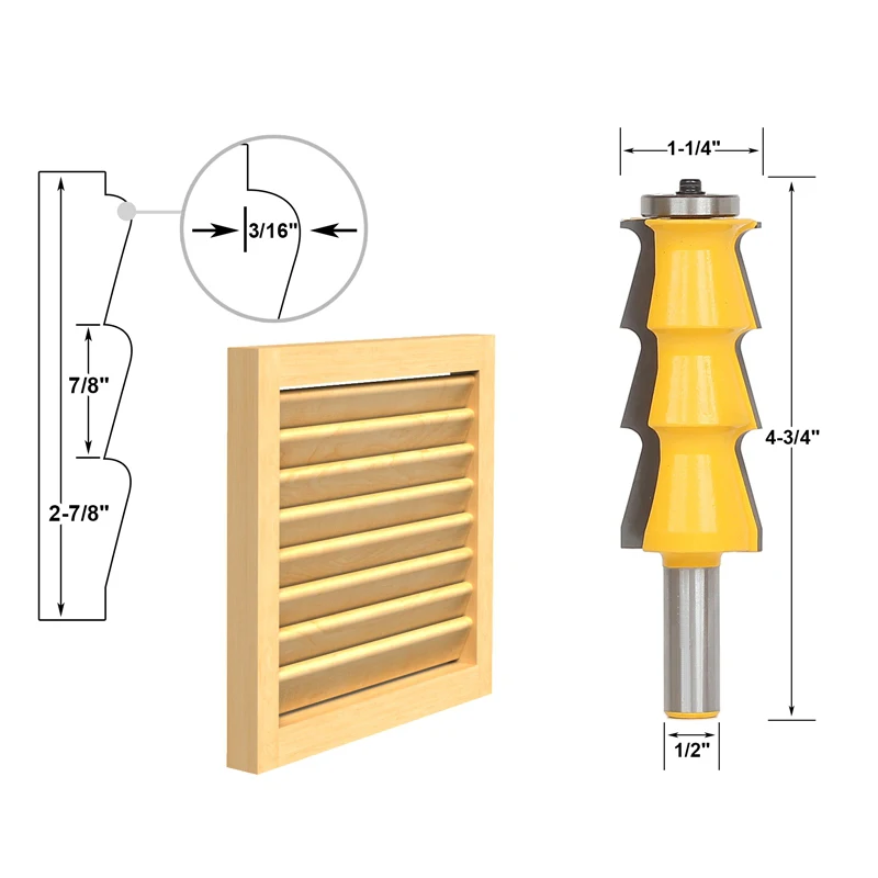 1pcs Louver Shutter Style Router Bit - 1/2