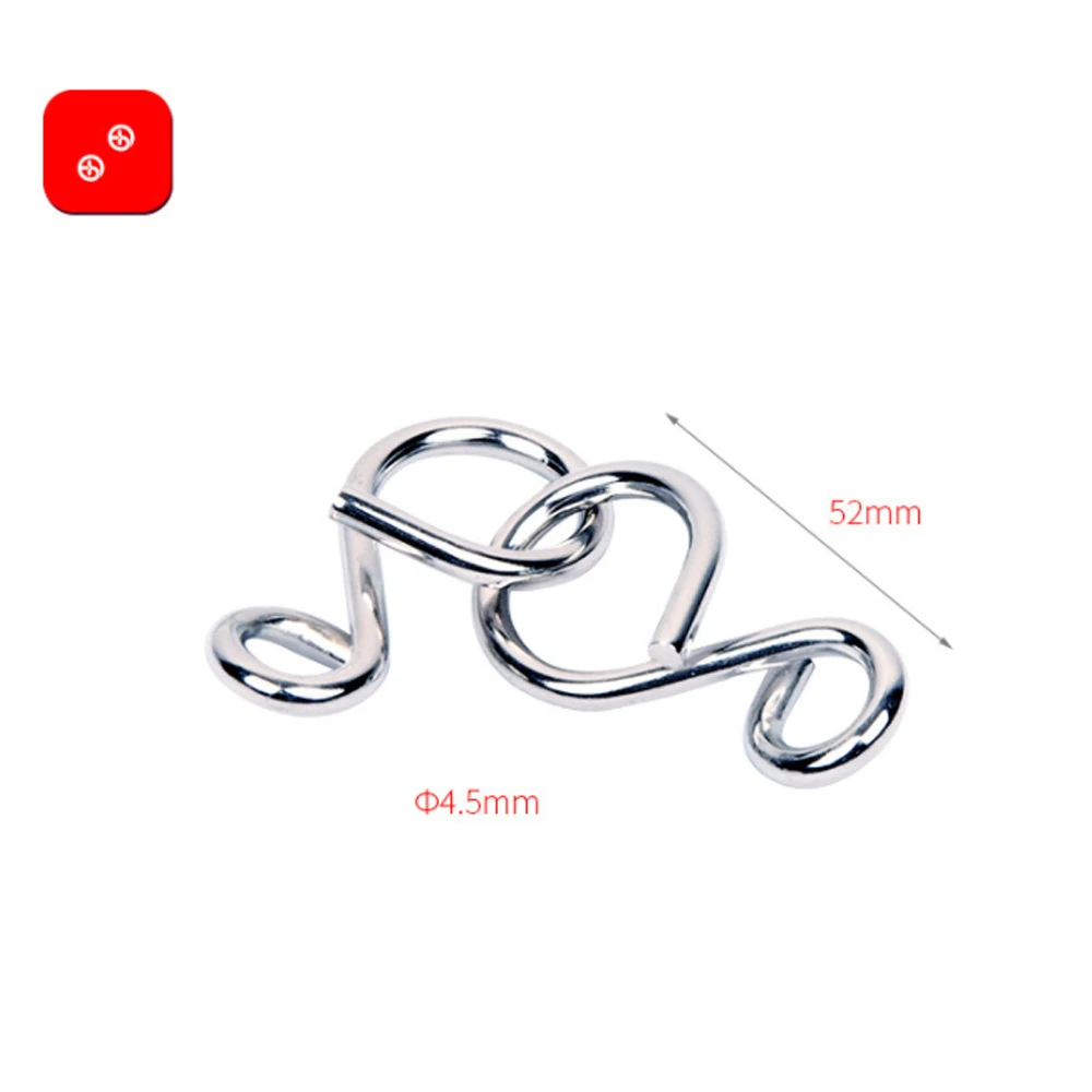 

New style Casual puzzle ring toy stainless steel buckle large 4.5mm send instructions 8 word buckle E9