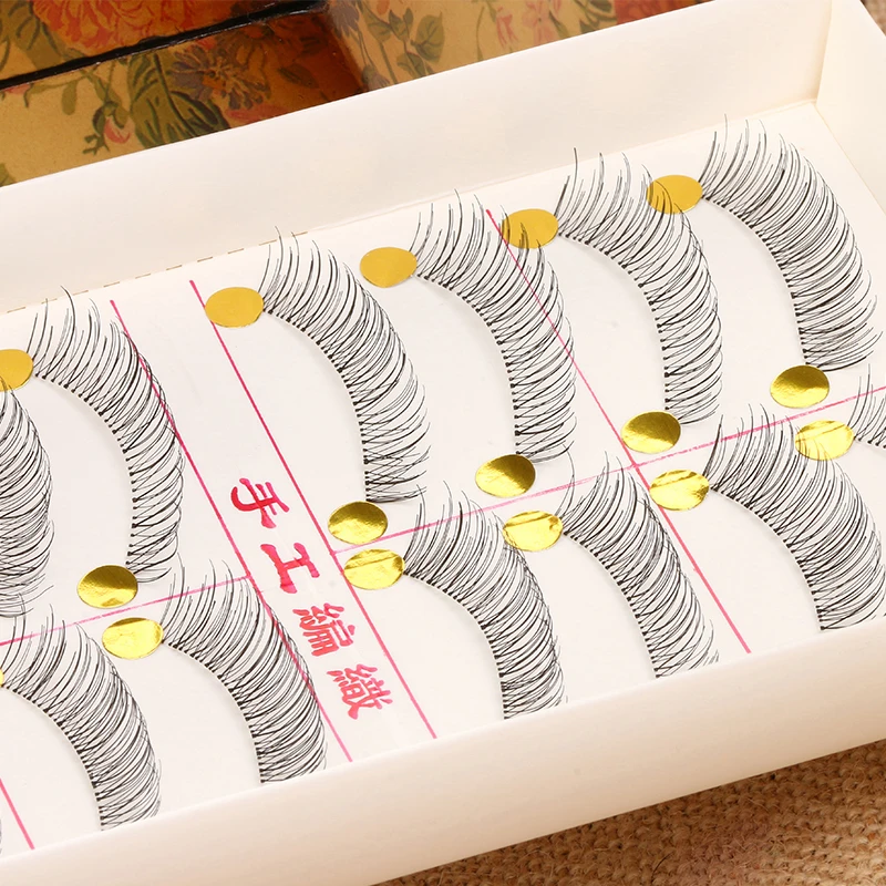 10 par ręcznie robione naturalne długie sztuczne rzęsy makijaż Maquillage rzęsy rzęski Cilios sztuczne rzęsy Faux Cils # 217