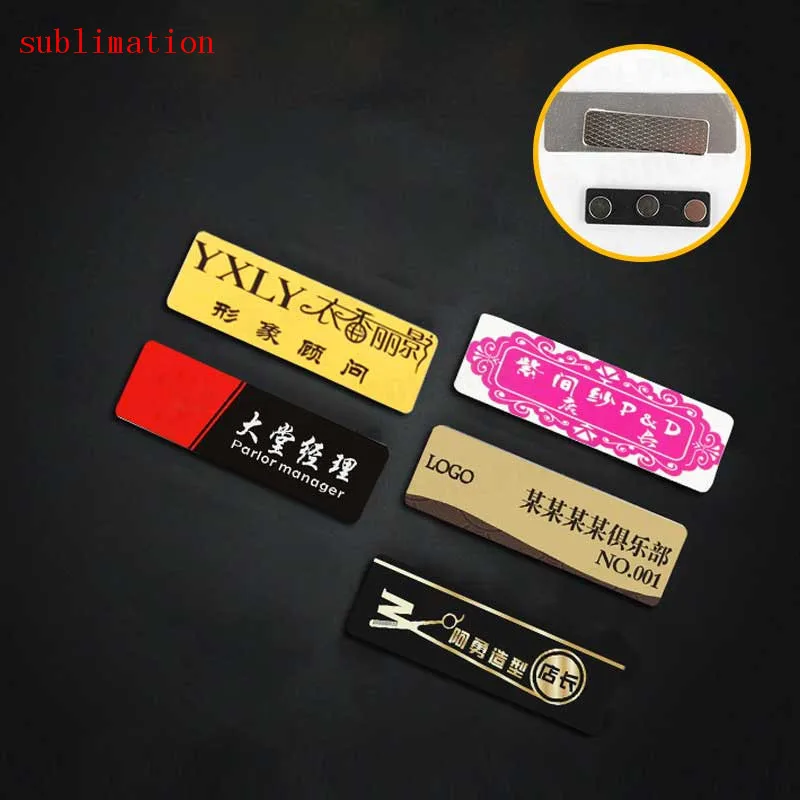 sublimation blank aluminum alloy badge pins metal custom label badge hot tranfer printing DIY consumable 15pieces/lot