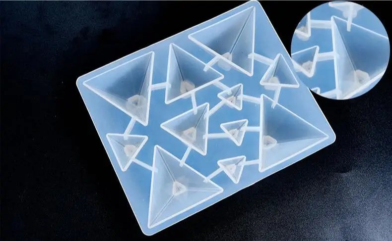 

Transparent 1=11pcs Pyramid Cones Shaped Silicone Mold UV Resin Epoxy Tools different sizes Mold epoxy resin molds for jewelry