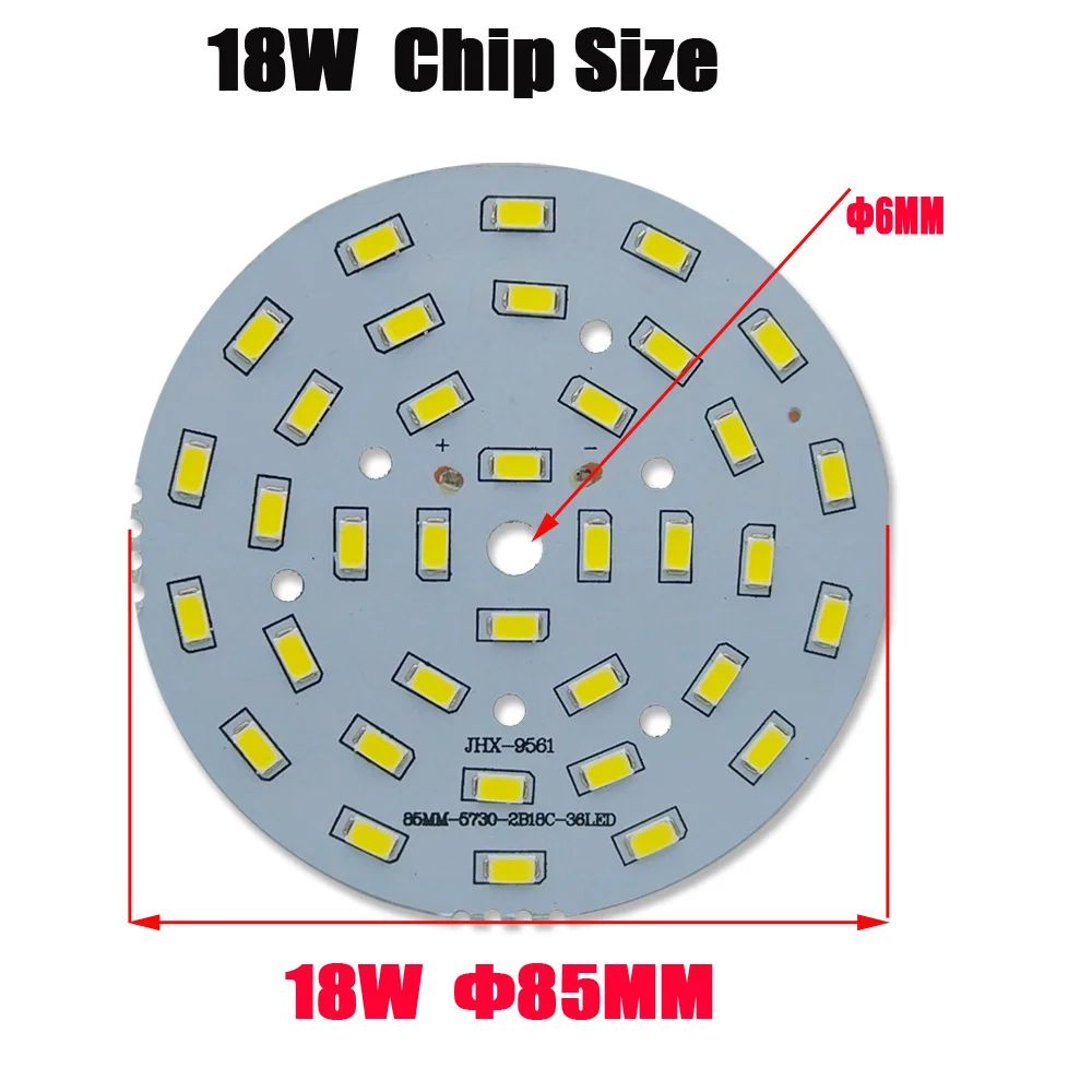 10PCS LED PCB Board Plate Lamp Panel Aluminum Heat sink 18W 85MM Circle Rectangle LED Lamp Chip Base indoor and outdoor lighting