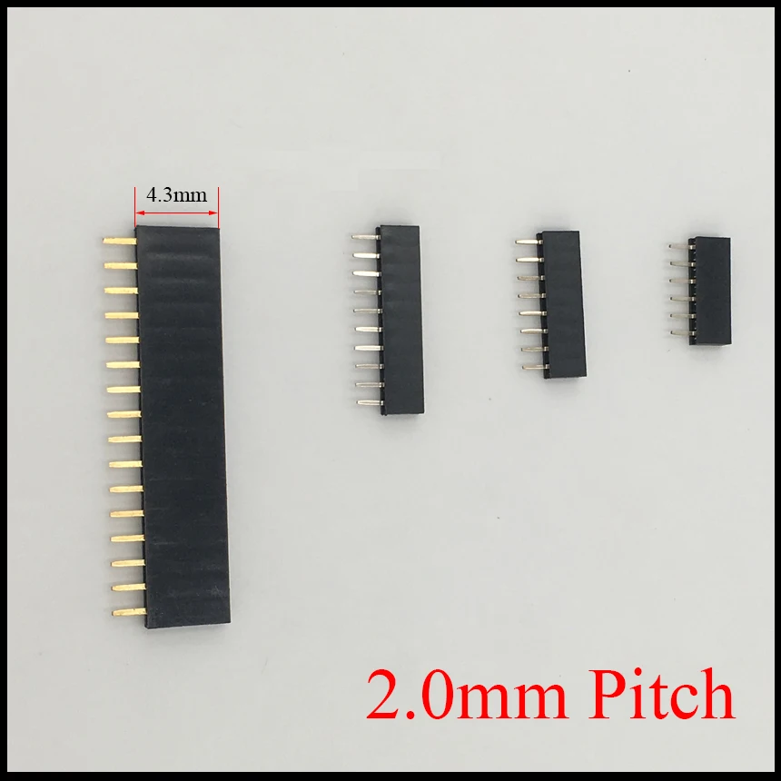 1*2 1x2 1*3 1x3 1*4 1x4 Pin 2P 3P 4P 2.0mm Pitch Space 4.3mm Height Female Connector Single Row Straight Pin Header Strip