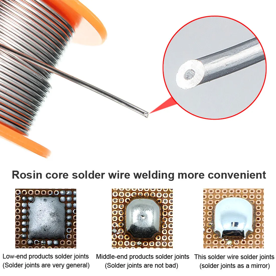 Portable 63/37 50g-100g 1.2mm-2.0mm Tin Fine Welding Wire Core Solder Wire with 2% Flux and Rosin for Electric Soldering Iron