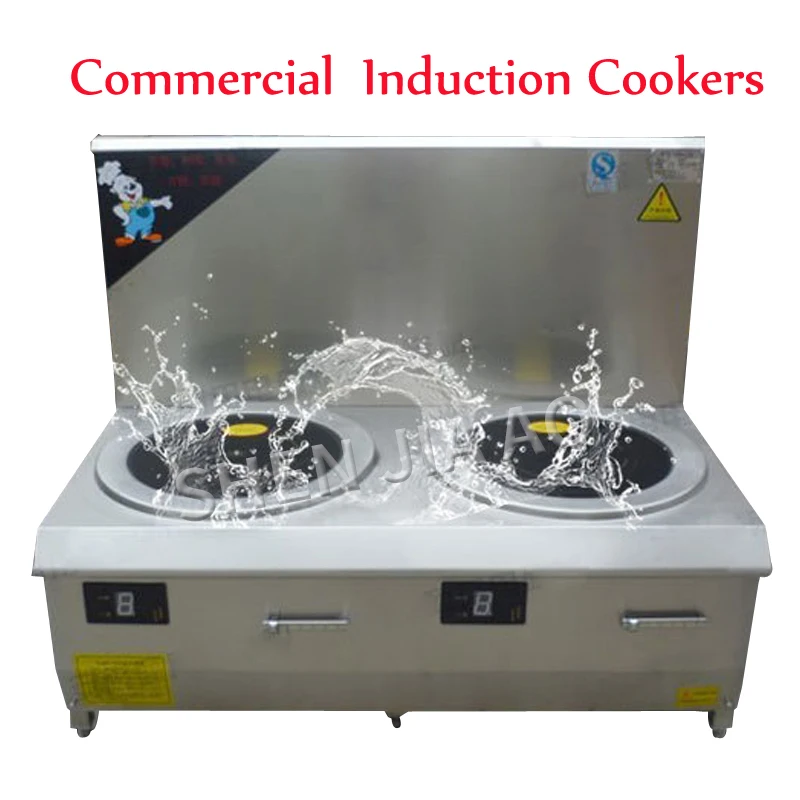 

15KW Cooking Appliances Induction Cookers Stove Commercial Flat Head Double Head Electromagnetic Soup Furnace Machine 380V