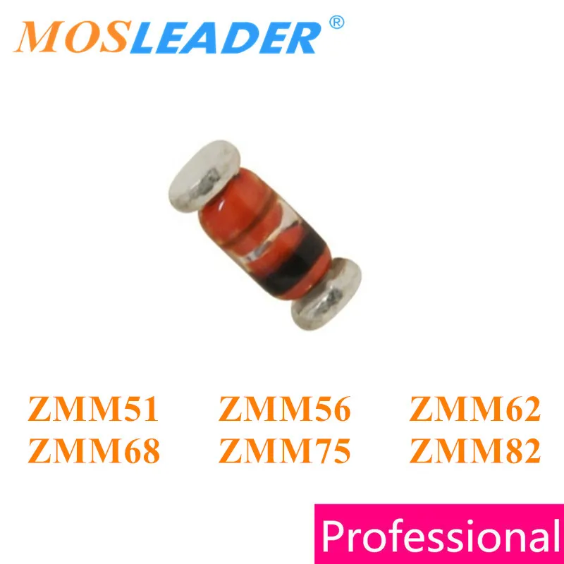 Mosleader 2500pcs LL34 ZMM51 ZMM56 ZMM62 ZMM68 ZMM75 ZMM82 SOD80C Made in China