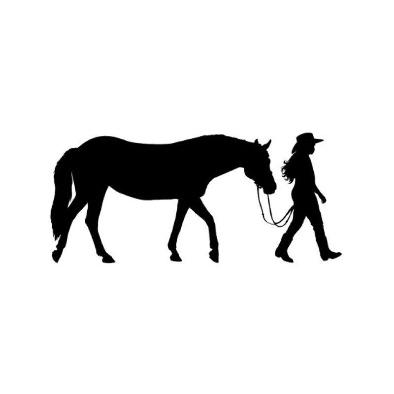 Horse And Rider Vinyl Wall Decal Stickers Cowgirl Art Farmhouse Wall Decor P2031