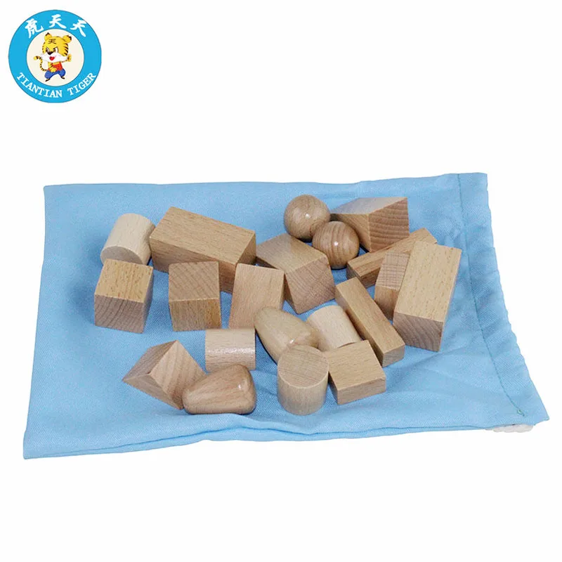 Montessori Baby Toys Early Education Preschool Training 9 Pairs Of Geometry Shapes Mystery Bag