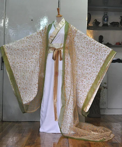 2 Designs Sui Xiao Muddy Gold Leaf Over Robe Wide Sleeve Men's Costume Scholar Hanfu Costume Stage Performance Cosplay Costume