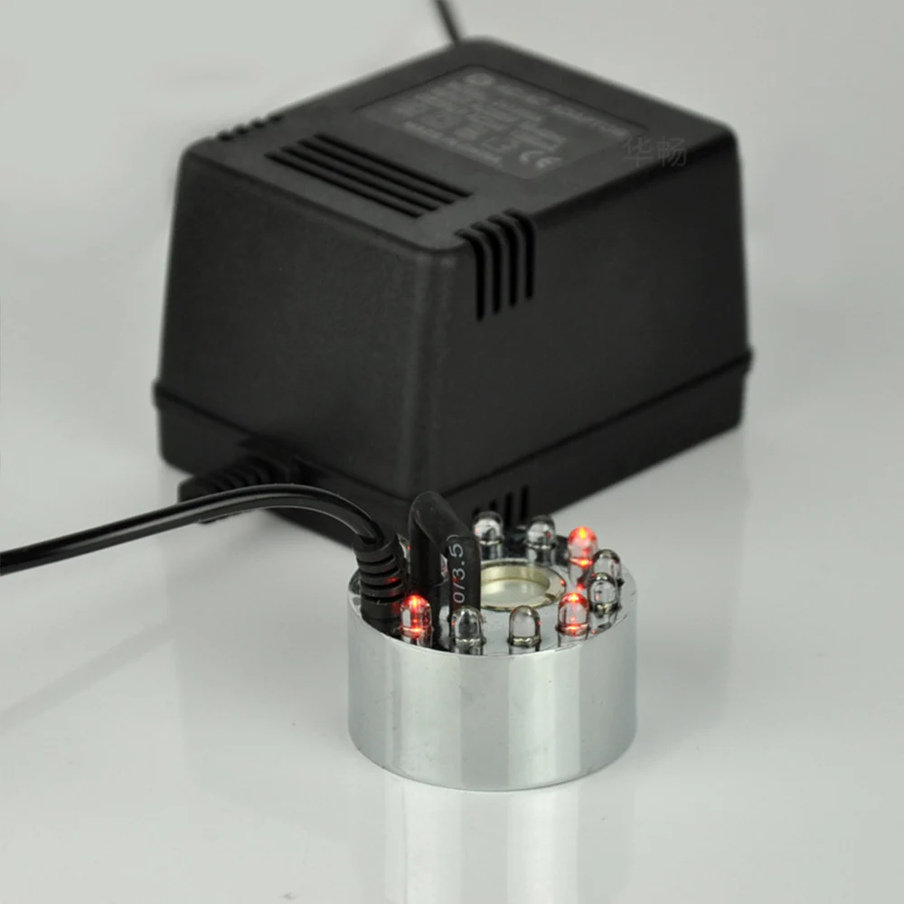 미니 초음파 가습기 1 헤드 공기 분무기 12 LED 다채로운 램프, 안개 물 분수 연못 분무기 디퓨저