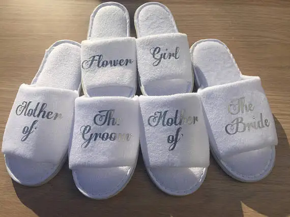 custom Birthday Wedding Bridesmaid Bridal Bride Slippers groomsman Hens Night Bachelorette Spa Slippers party favors gifts