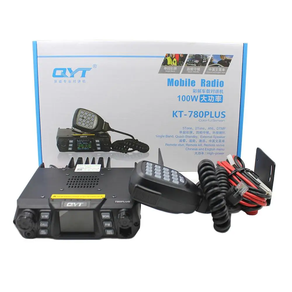 100 Watts Super High Power QYT KT-780 Plus VHF136-174mhz Car Radio/Mobile Transceiver KT780 200channels Long range communication