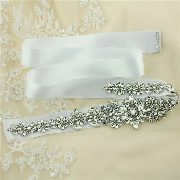 Crystal Wedding Belts Real Samples Hand Made Satin Rhinestones Bridal Ribbons Sashes Wedding Accessories Cummerbunds Waistband