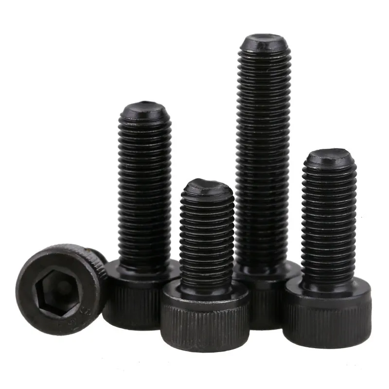 50pcs DIN912 M1.4 M1.6 M2 M2.5 M3 M4 Black grade 12.9 Alloy Steel Hexagon Socket Hex Head Cap Screws Car Bike Screw Screws Bolts