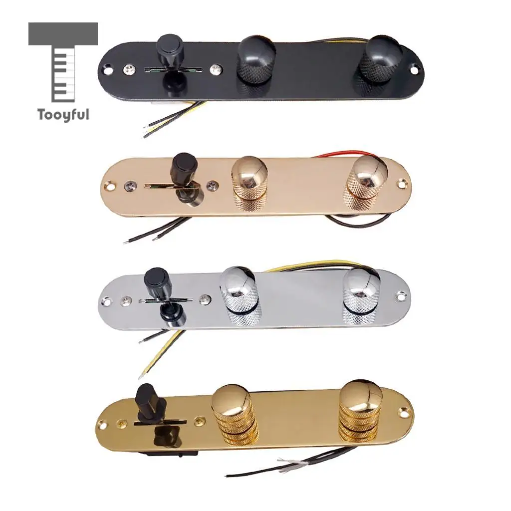 Tooyful 3 Way Prewired Control Plate Wiring Harness Switch Knobs for Tele TL Guitar Parts