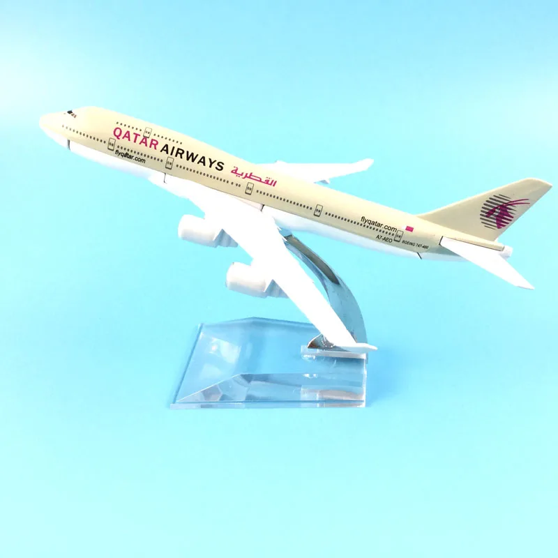 QATAR Airways Boeing 747 B747 400 Airlines 16CM METAL ALLOY MODEL PLANE AIRCRAFT MODEL  Kids Toys AIRPLANE BIRTHDAY GIFT