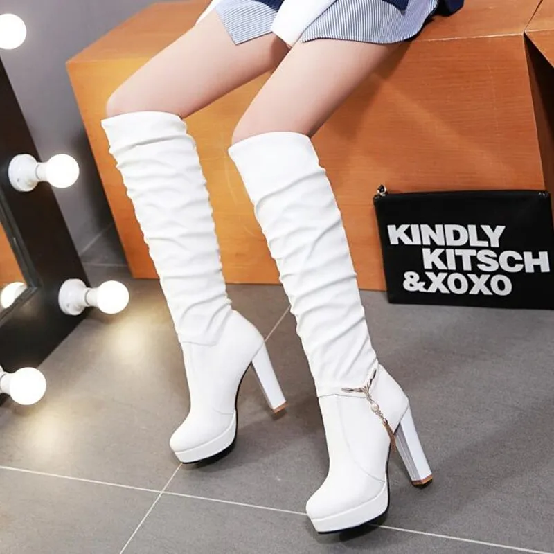 Promotion Over the knee Boots Autumn and winter New pattern Korean Edition Coarse heel Cashmere Women Boots tide plus size 34-43