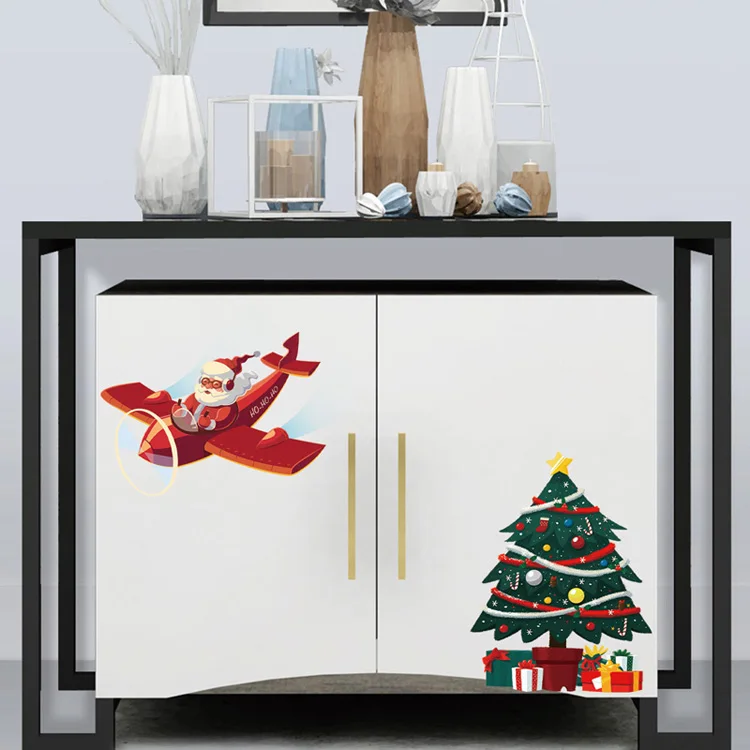 Weihnachtsdekoration, Wandaufkleber für Toilette, Kühlschrank, Schrank, Glas, Fenster, Heimdekoration, Kunst-Aufkleber, Tapeten-Wandbild-Aufkleber – Detail 5