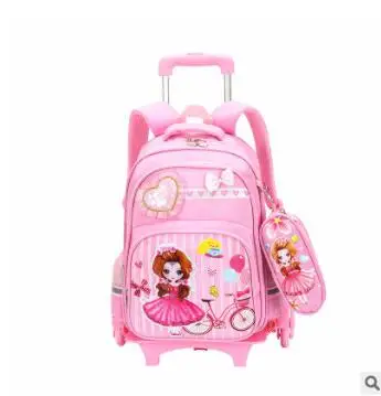 Kid Trolley School backpack wheeled bag for School Travel luggage bags for girls Trolley bag On wheels School Rolling backpacks