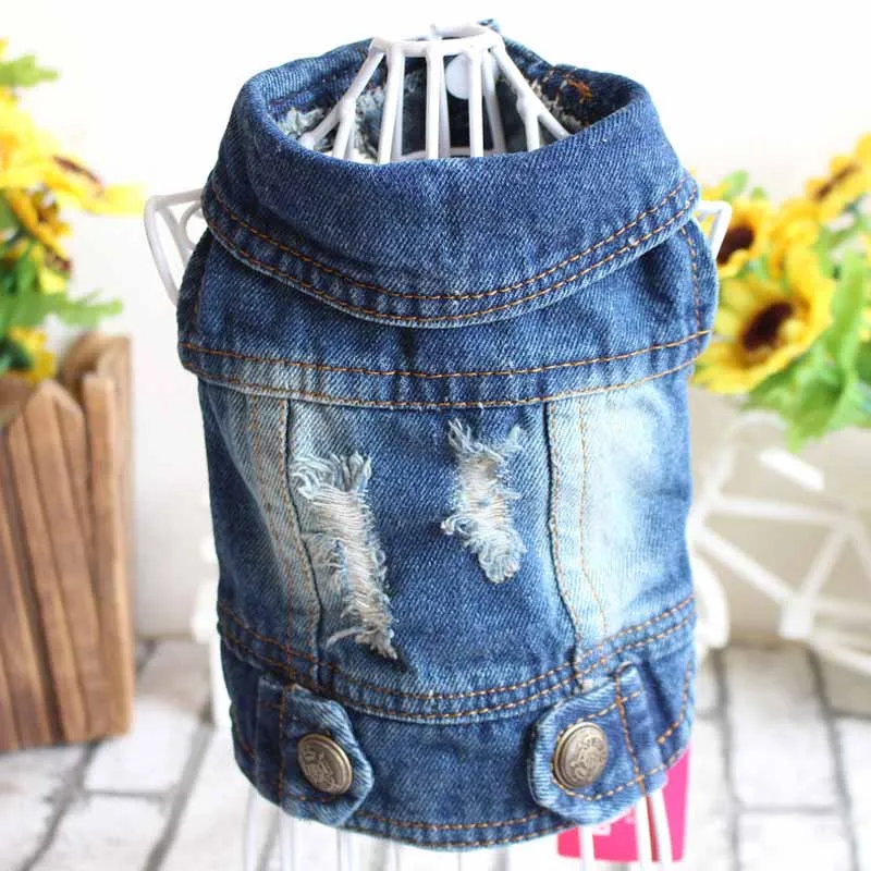 Spring Fashion Denim Dog Jacket, Classical Puppy Clothes for Small Dogs, Chihuahua Jeans, Personalized Pet Costume, 2023