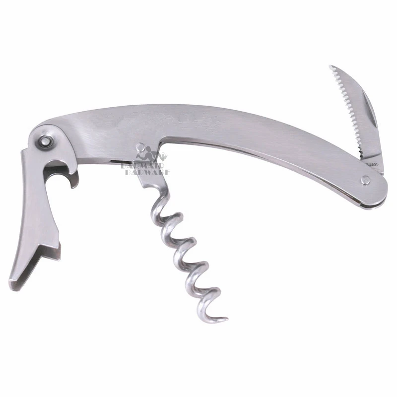 1 pezzo apribottiglie per vino e birra cavatappi professionale con doppia cerniera per cameriere apribottiglie per vino e birra