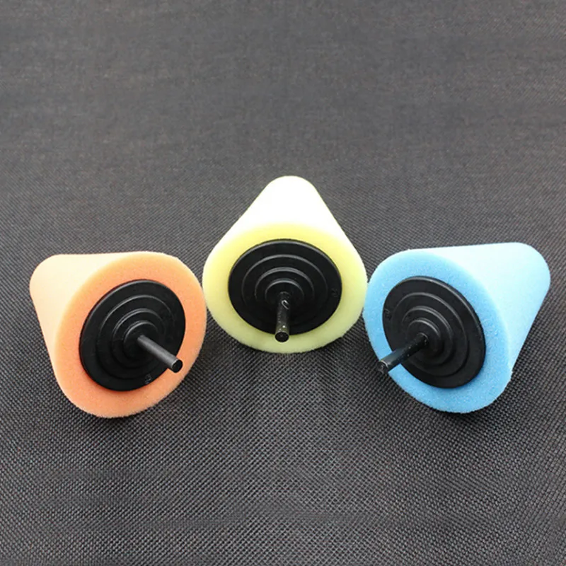 Burnishing car Automotive Foam Sponge Polishing Cone Shaped Buffing Pads For Car Wheel Hub Care Metal Pad Soft Type
