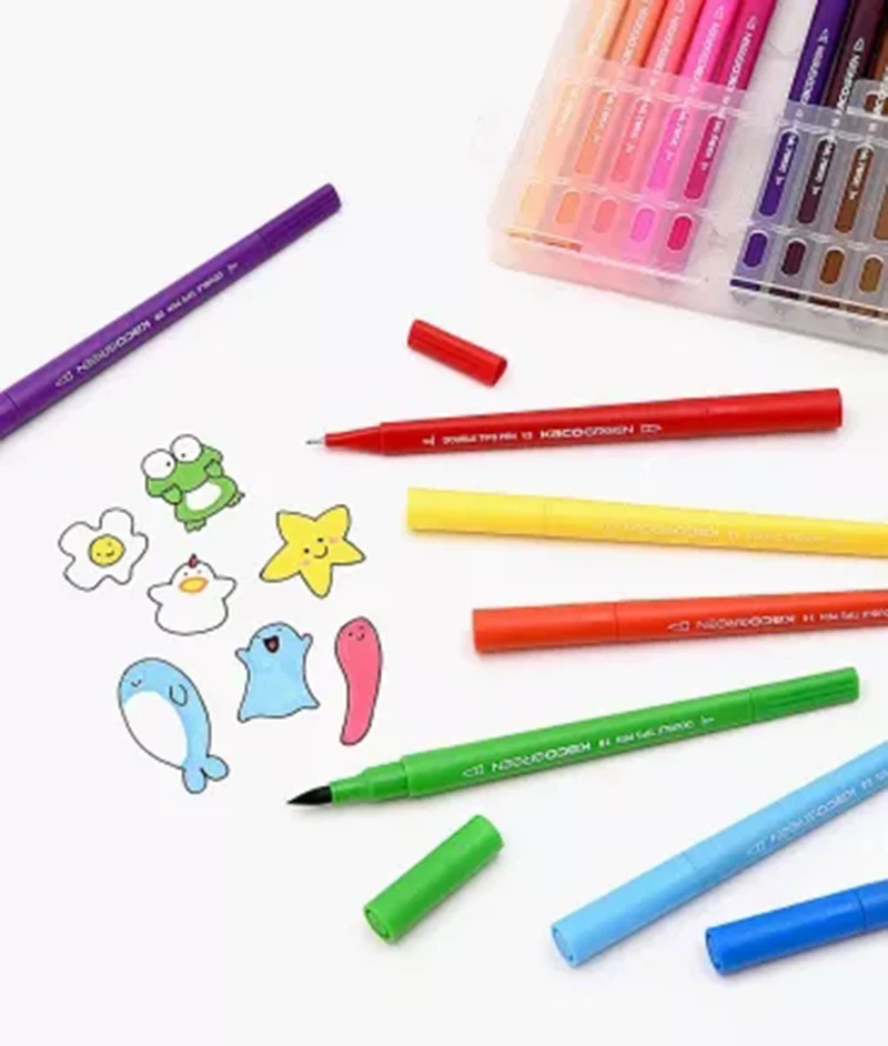 Youpin 36Pcs/Lot KACO ARTIST 36 Colors Double Tip Watercolor Pens Painting Graffiti Art Markers Drawing Set Safe Children Gift