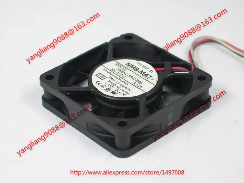 

NMB-MAT 2406KL-05W-B59 T1B DC 24V 0.13A 3-Wire 60x60x15mm Server Cooling Fan