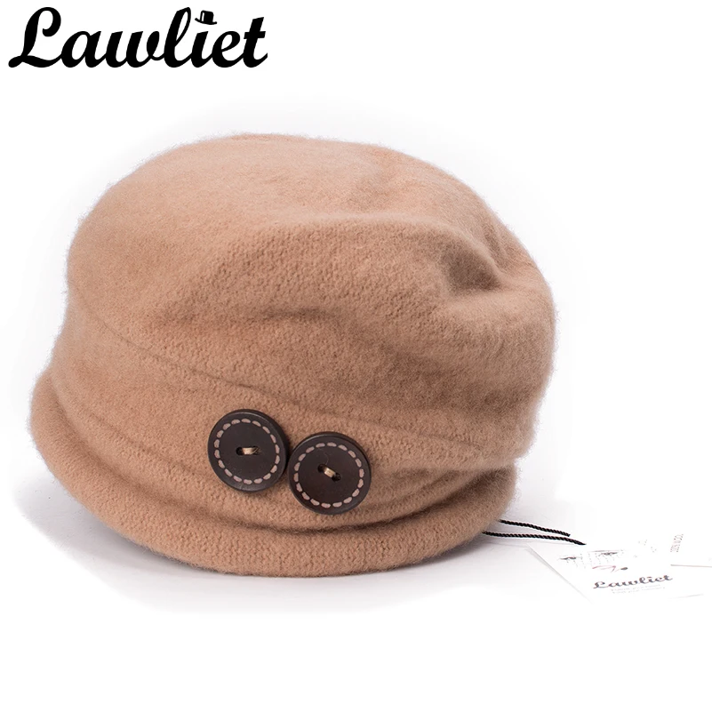 Lawliet Winter Hats for Women Beanies Warm Wool Knitted Hat Ladies Crochet Skullies Beanies Girl Gorro Ski Cap T178