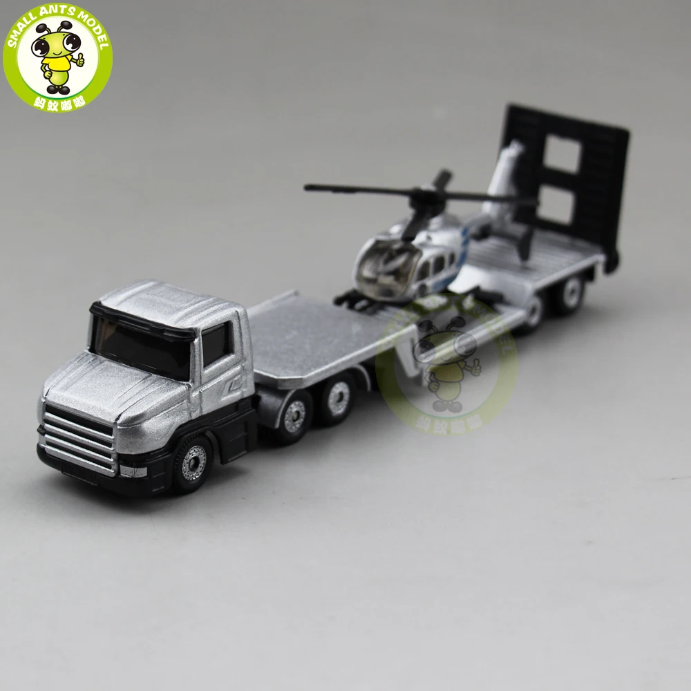 SIKU 1610 1611 1613 1616 Truck Trailer Low Loader with Excavator Bulldozer Yacht Helicopter Diecast Car Model Toys for kids gift