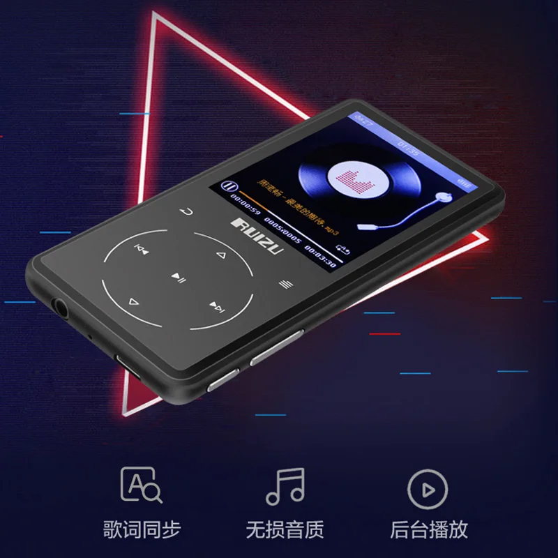New Metal Original RUIZU Portable Sport Bluetooth MP4 Player 8G/16G Mini with 2.4 inch Screen Support FM,Recording,E-Book,Clock