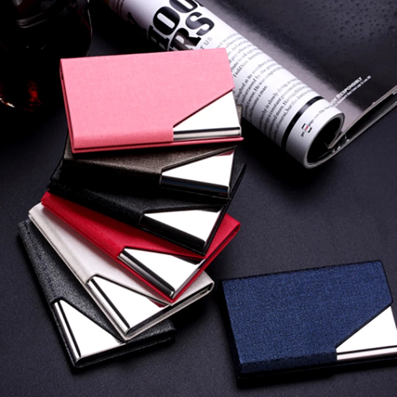 

QOONG Rfid Travel Card Wallet Leather Men Women Waterproof Credit ID Card Holder Card Case Metal Wallet Cardholder Carteira