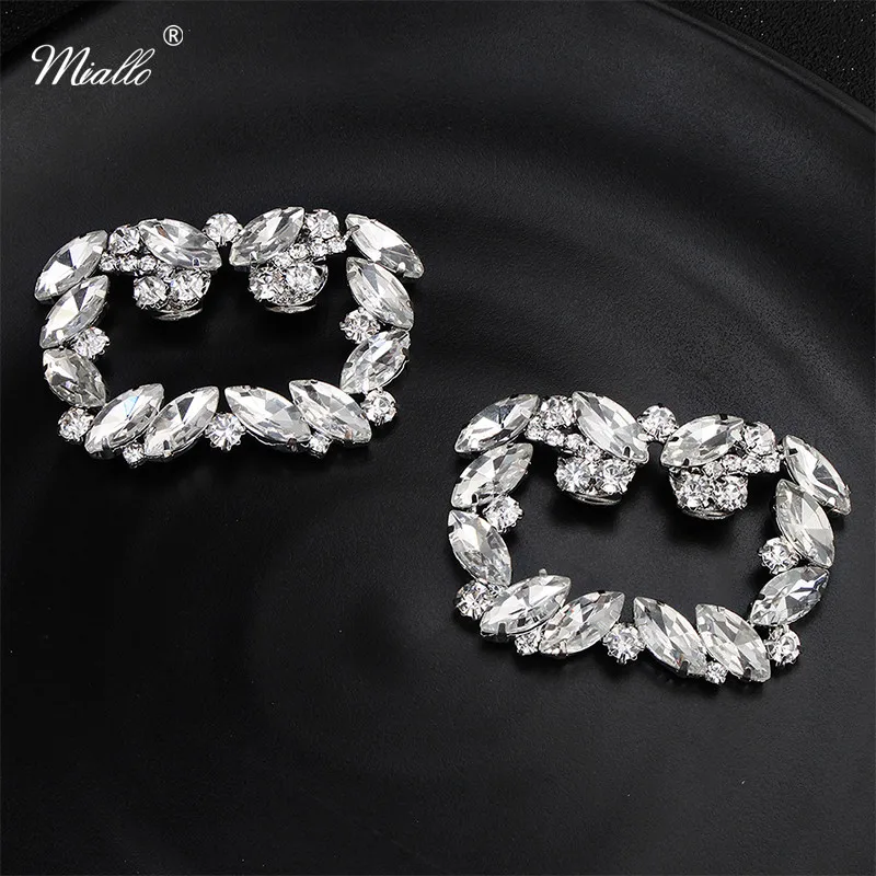 Miallo 2024 Newest Big Austrian Crystal Pearls Handmade Women Bridal Shoe Clips Wedding Alloy Bride Bridesmaid Shoe Buckle