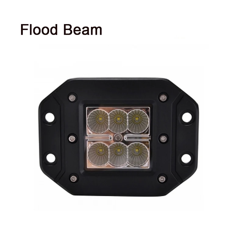 2pcs Dually 6x3W Flush Mount LED Light 18W LED Bumper Lamp for Off-road 4x4 4WD Truck ATV UTE Raptor F150 Wrangler GMC Chevy RAV