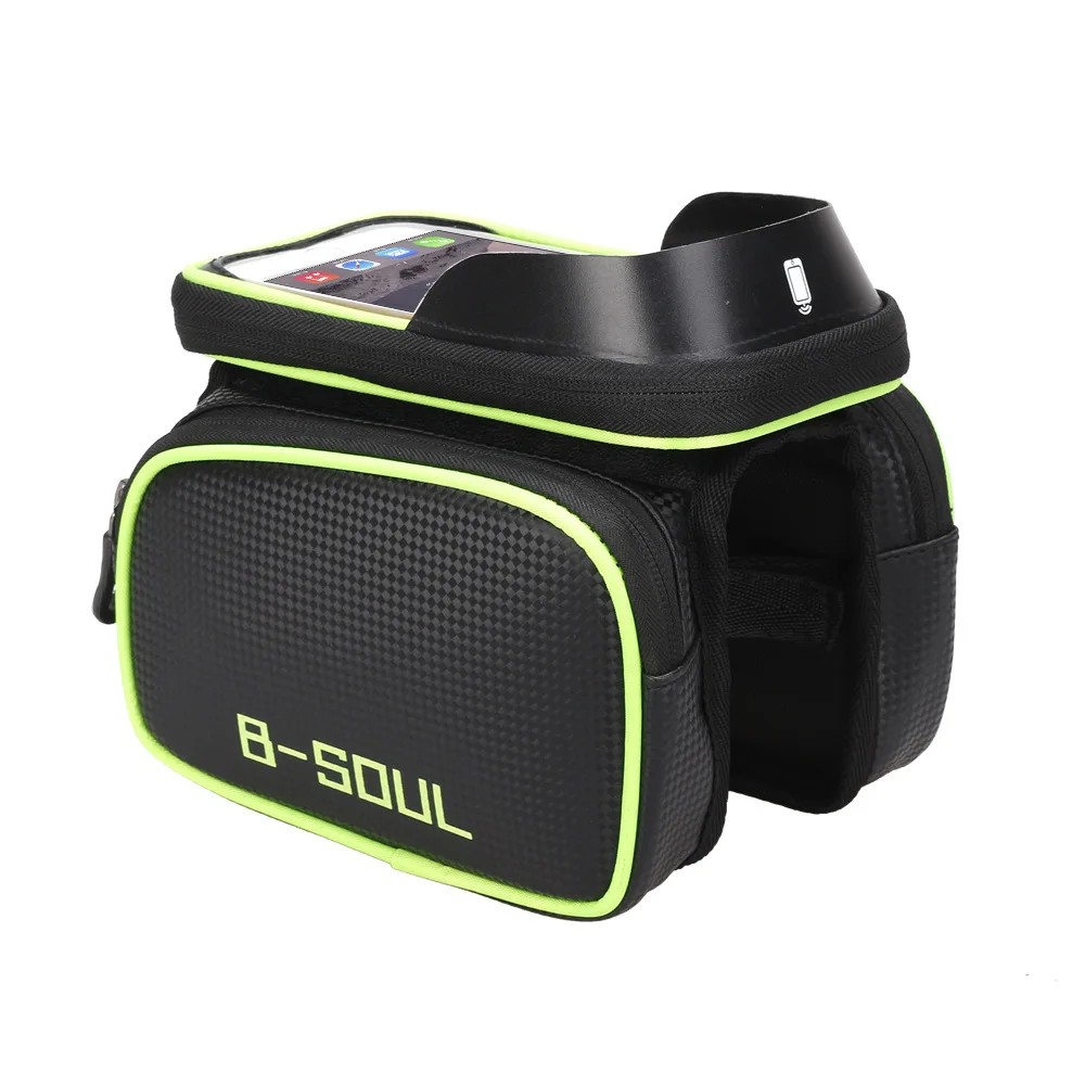 B-SOUL 6.2 inch Waterproof Cycling Bike Bag Bicycle Saddle Bag Riding Bike Accessories Bicycle Front Tube Pack For Mobile Phone