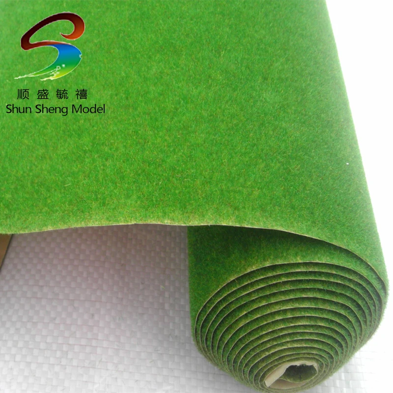 

R-138 grass mat.flock nylow with paper sheet, green lawn greensward