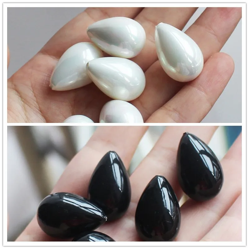 Half Drilled16x25mm Shell Pearl Water Drop Beads,DIY Jewelry Making ! wholesale for all items!