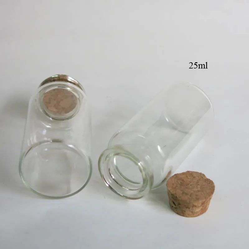 30 x 25ml Clear Empty Glass Bottle with Cork 25cc Cork Stopper Glass Jar Used for Storage Craft Clear Glass Containers