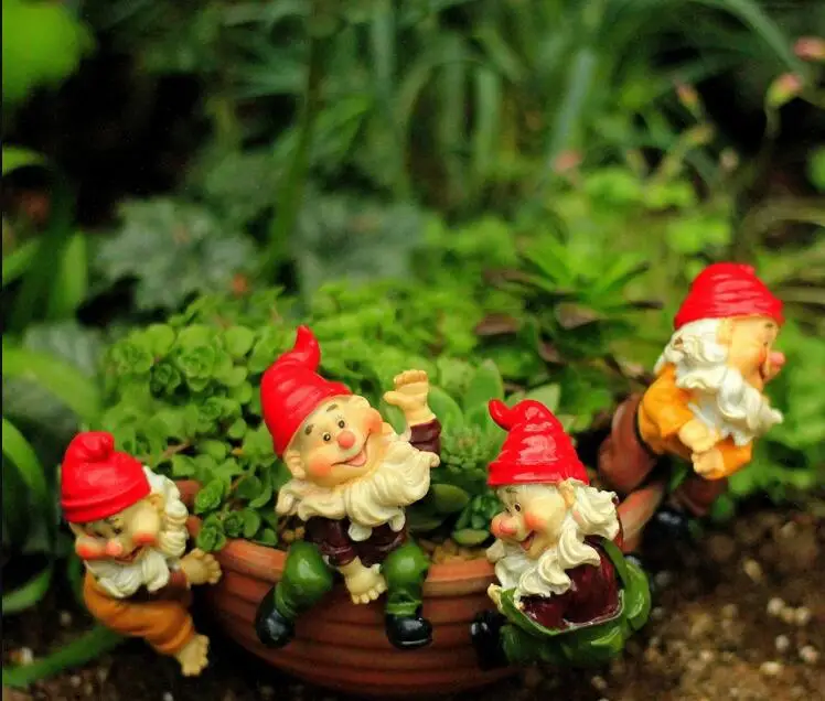 

4Pcs,High-6cm,Mini Cap Dwarf Potted Flowerpot Ornaments Zakka Gardening Groceries Mossy Fleshy Micro-landscape Elf